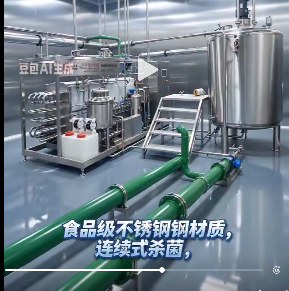 管式杀菌设备撬装整机 食品车间实拍